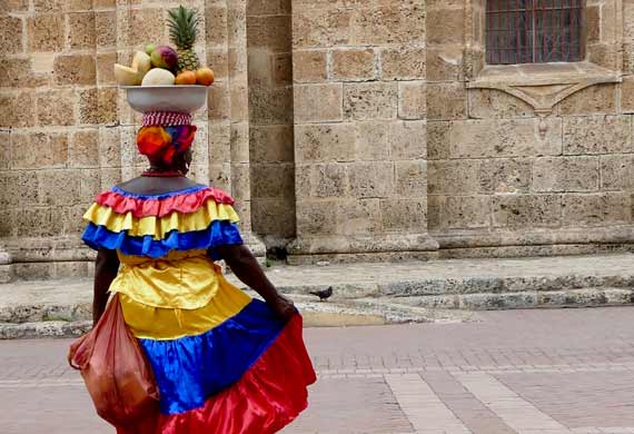 old town cartagena has some of the mosts amazing culture and the fruit bearing palenquera ladies