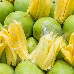 popular street food snack in colombia is mango biche