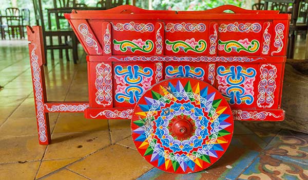 Dia de los Boyeros Festival in Costa Rica Handpainted Ox cart for the Dia de los Boyeros festival in Costa Rica