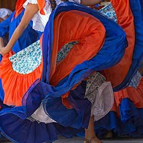 Traditional Dancers in Costa Rica Traditional Costa Rican dancers at the Dia de Guanacaste festival