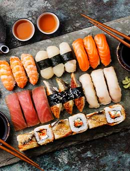The Zadar Sushi and Wine Festival a plate of sushi at the Zadar sushi and wine festival