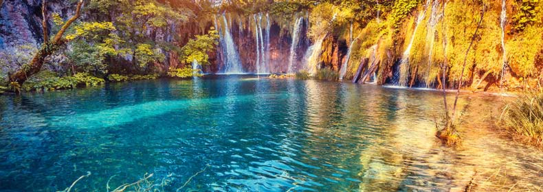The beautiful lakes in Plitvice National Park