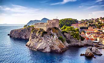 View of Dubrovnik, Croatia the beautiful city walls in Dubrovnik is one of the highlights of a trip to Croatia