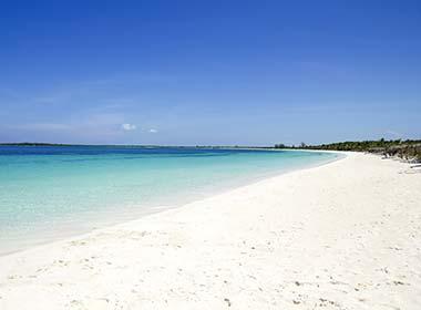 beautiful beach white sand clear turqoise sea in cayo santa maria cuba