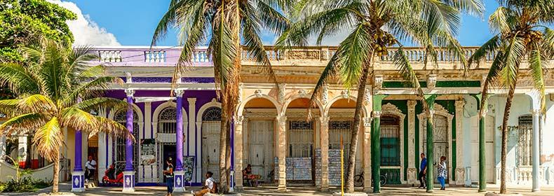 colourful buildings traditional in cienfuegos cuba on a group tour to cuba