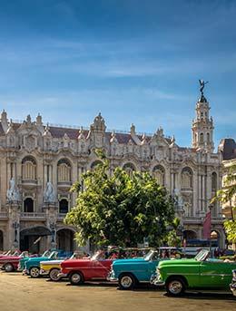 Celebration of classic cars, Havana Cuba row of cuban classic cars for celebration of classic cars festival in havana cuba