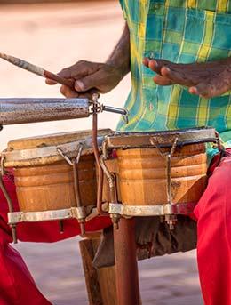 Fiesta de la Cultura Iberoamericano, Cuba cuban man playing drums cuban music at festival in cuba