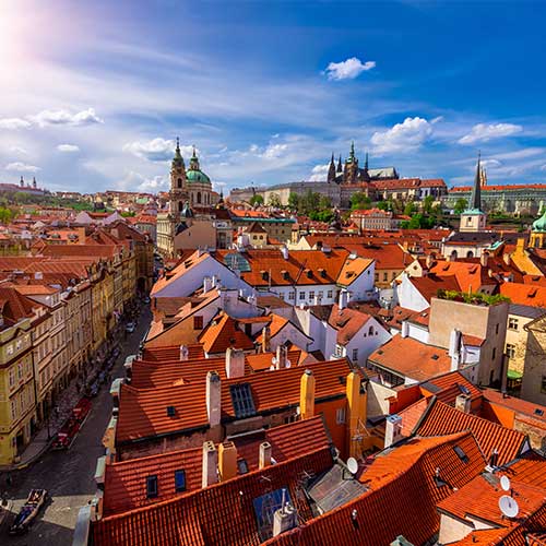 Mala Strana in Prague Image showing an aerial view of Mala Strana in Prague