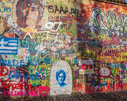 John Lennon Wall Image showing the John Lennon Wall in Prague