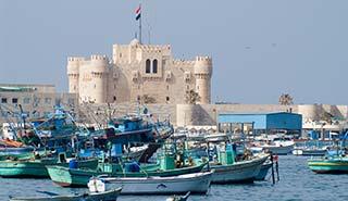 Alexandria, Egypt the harbour and zitadelle in alexandria in egypt