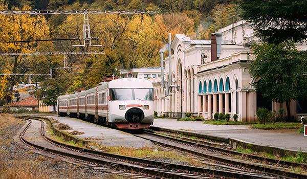 Travelling by train in Georgia Europe travelling around georgia on the train in autumn in georgia