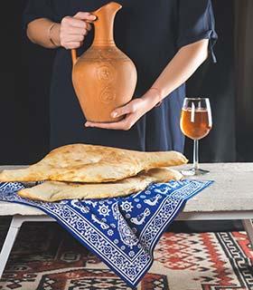 Lavash & Georgian Wine lavash georgian bread and georgian wine