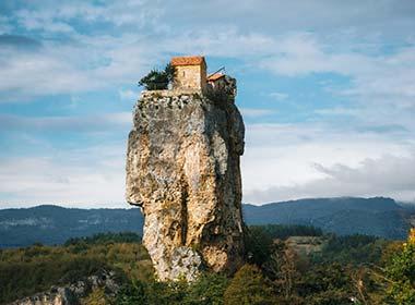 Katskhi Pillar, Georgia monestary on top of high katskhi pillar in georgia