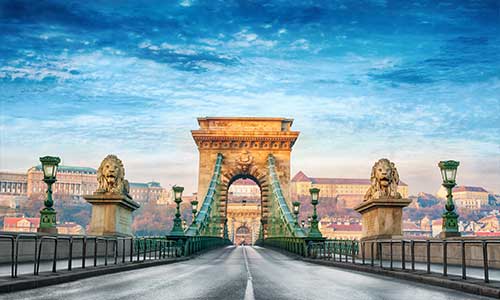 Chain Bridge Image showing the impressive Chain Bridge in Budapest