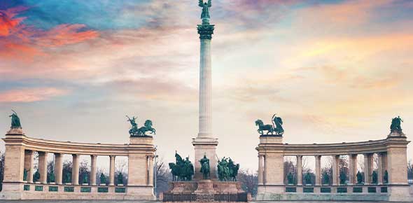 Image showing the statues in Hero Square in Budapest