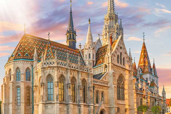 Image showing Matthias church in Budapest at sunset