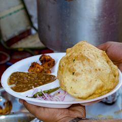 Chole bhature street food