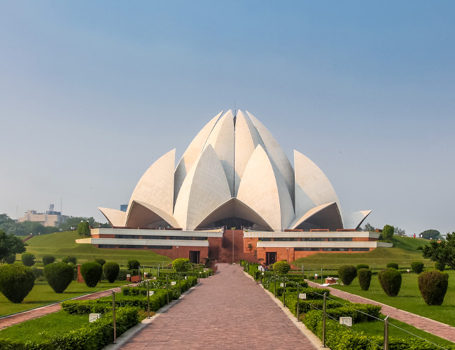 Discover a new religion in the impressive Lotus Temple in the south of New Delhi