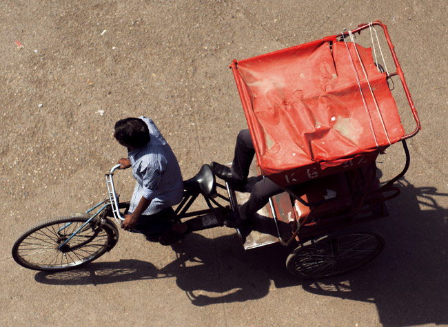 Traditional rickshaw in New Delhi