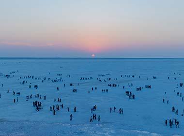 salt flats and sunset at rann of kutch in gujarat on a trip to india