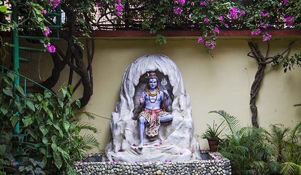 a statue of lord shiva at a temple for maha shivratri festival in north india and nepal