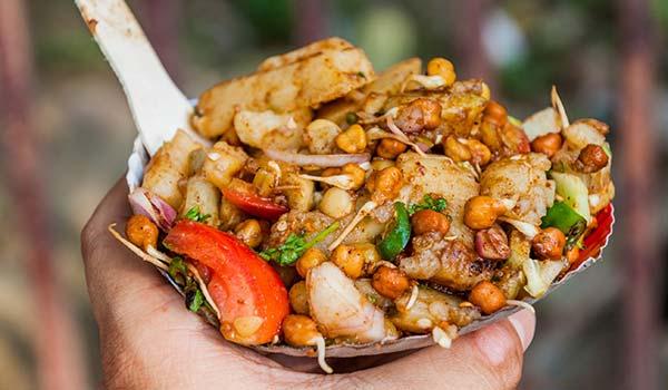 try chaats a popular street food in india made of snacks