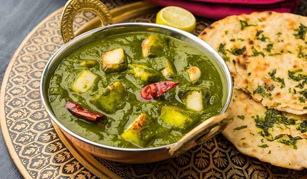 Saag Paneer curry in India the best vegetarian and vegan food in india is a paneer curry