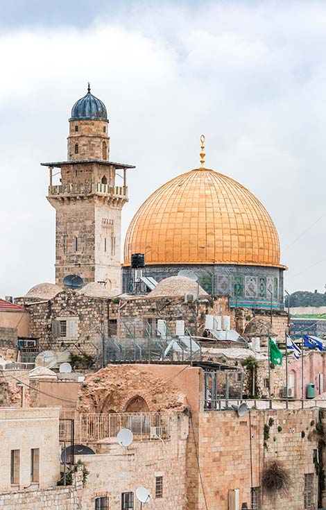 Skyline of Jerusalem, Israel churches domes mosques in the skyline of israel land of religion