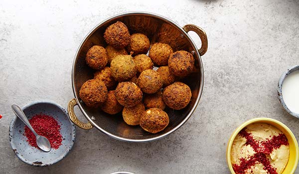 Falafel popular israeli food falafel and hummus with paprika