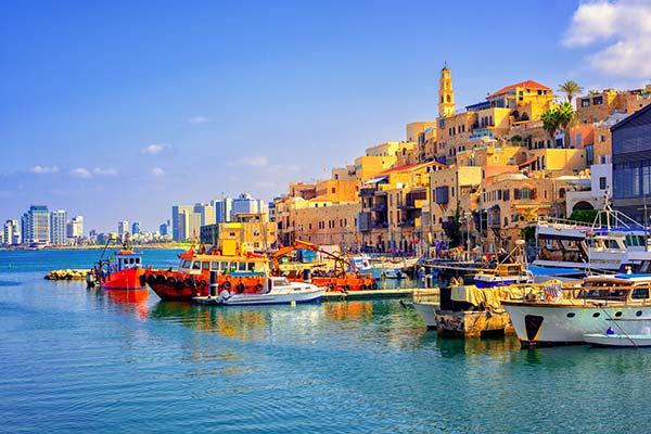 port and boats in the old city of jaffa israel