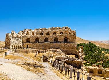 remains of ancient castle in karak jordan