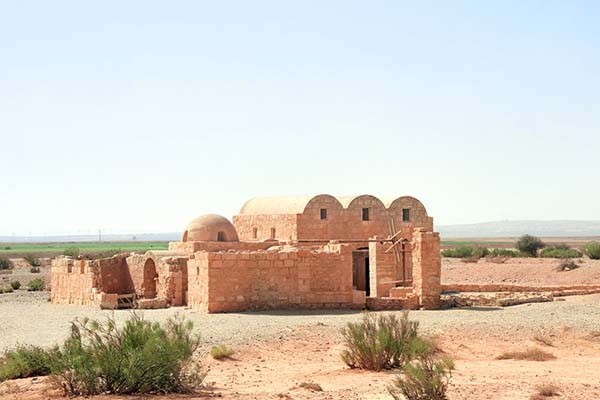 remains of castle in quseir amra in jordan
