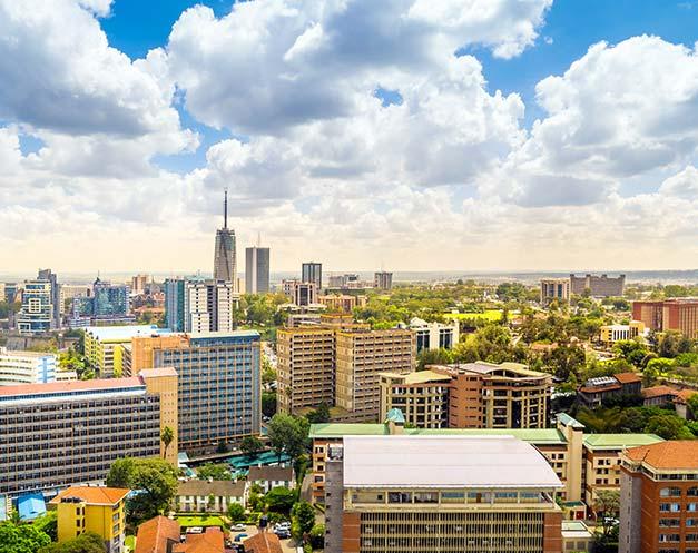 skyline of the capital city of kenya nairobi