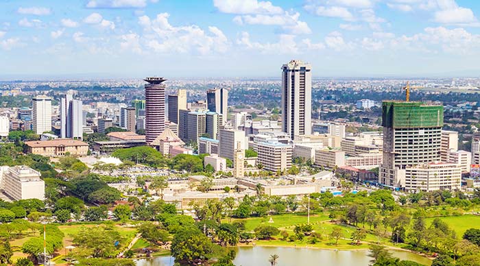 Main airport in Kenya city scape of Nairobi - main airport in Kenya