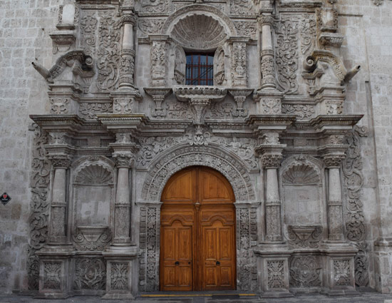 Beautiful facade of San Augustin Church Arequipa is home to some beautiful colonial architecture, including the stunning San Augustin Church