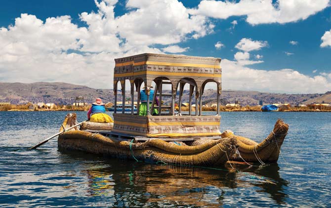 Lake Titicaca reed boat Peru's Lake titicaca in south america, holidays in peru, vacation to a unique lake in peru