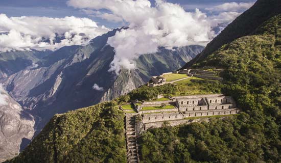 Choquequirao is an Incan site in south Peru similar to Machu Picchu