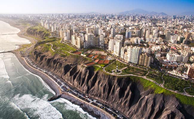 Miraflores on the coast of Lima Travel in Miraflores with a tour group on a journey in lima seeing some of the best locations