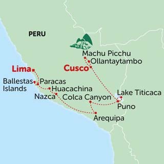 Explore Peru on our Coastal Peru adventure holiday group tour and visit machu picchu on a day trek