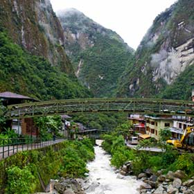 The train drops off Tour groups in Aguas Calientes which is the closest point Aguas Calientes is the nearest town to Machu Picchu and where the train will take our travel tour groups to