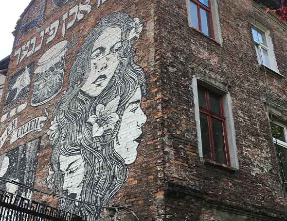 image showing the street art in the Kazimierz neighbourhood
