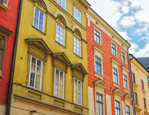 Architecture in Krakow Old Town Image showing the buildings in Krakow Old Town