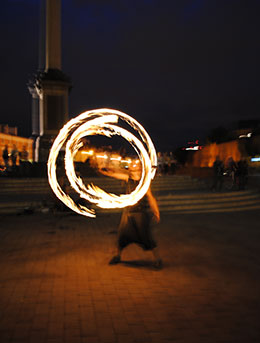 Magicians Carnival Festival man performing a fire show for magicians carnival festival