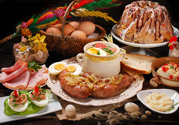 Food and drink in Poland table filled with polish food