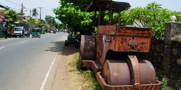 A traveler wondering around the roads of Negombo, Sri Lanka Roads in Sri Lanka when discovering holiday travel vacations on a tour trip