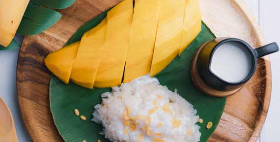 An odd but delightful desert is Mango with Sticky rice found in Thailand which is also refreshing and great for cooling down any spicy mains