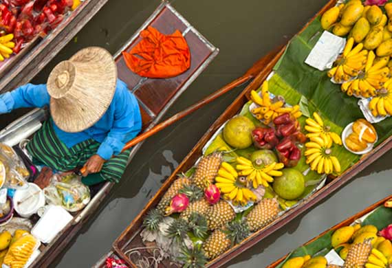 Travel in Thailand and visit the incredible city that is Bangkok and whilst here you have to explore the water canals and the floating markets which is a traditional way to buy local produce