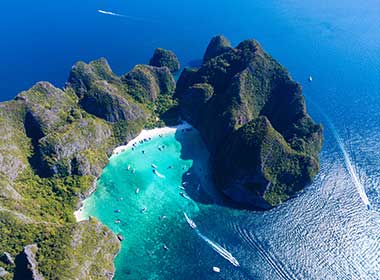 Maya Bay, Thailand Maya Bay is one of the most beautiful beaches in Thailand although it remains closed until around 2021