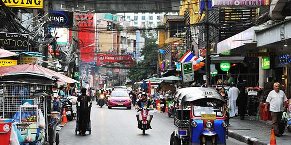 Taxis, tuk-tuks and motorcycles are all popular modes of transport in Bangkok Transport in Thailand on holiday is easily accessible whether it be via bicycle or a variation of vehicles