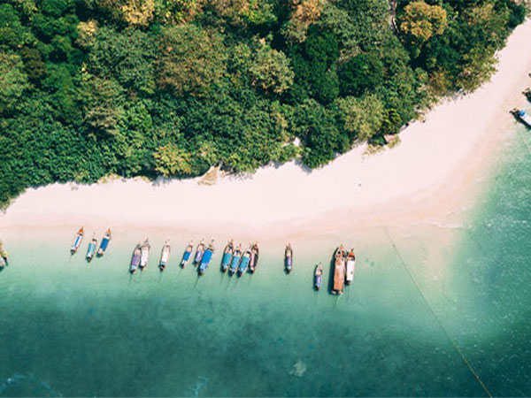 Phra Nang beach in Thailand An ariel shot of Phra Nang beach in Thailand